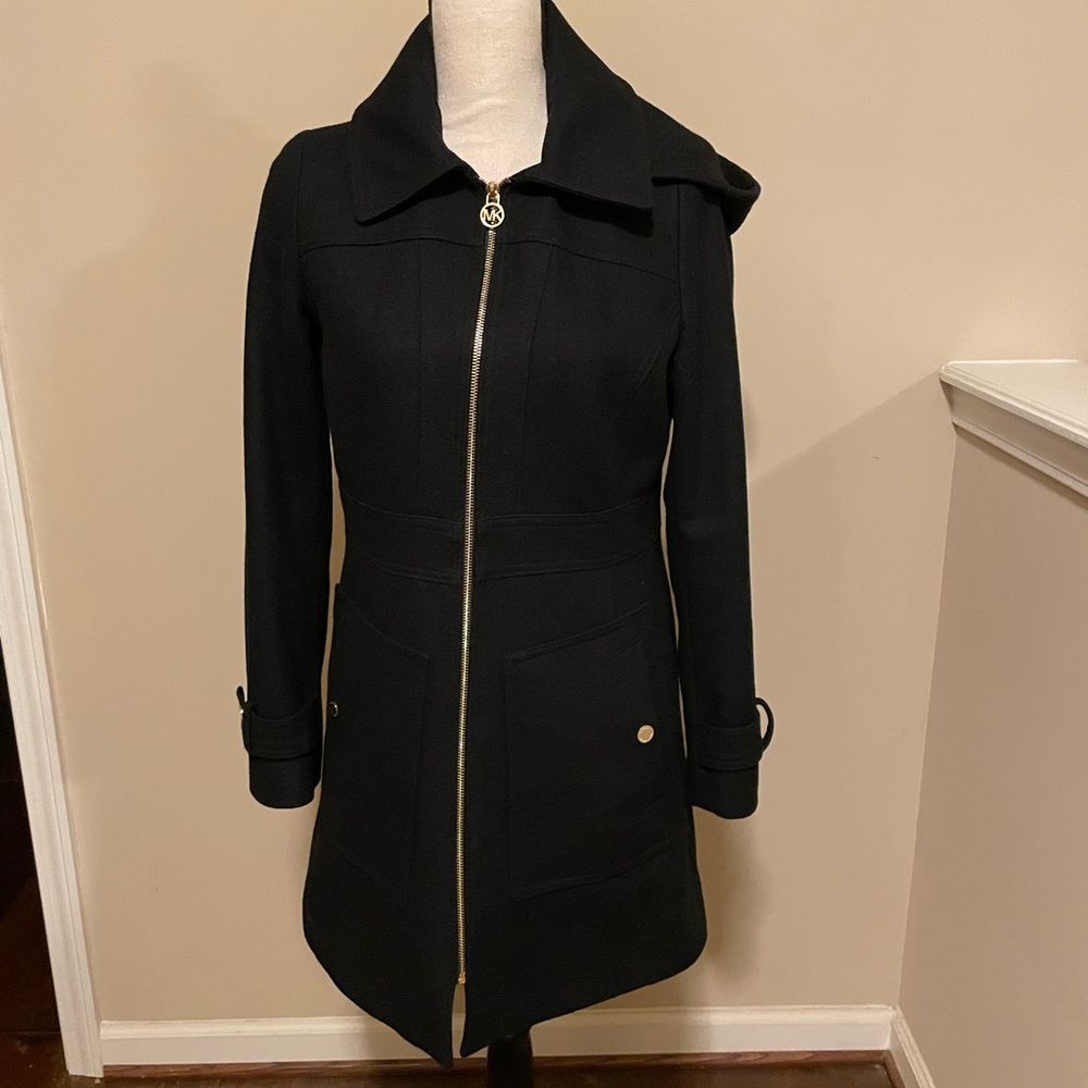 Gently used MK Black dress coat